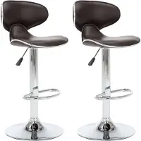 vidaXL Tabouret de bar 2 pcs. Marron similicuir