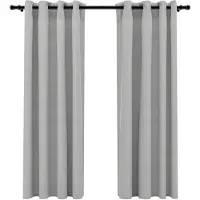 vidaXL Rideaux occultants Aspect lin avec œillets 2 pcs Gris 140x175cm