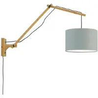 Good&Mojo Lampe murale Andes, finition naturelle, dimensions 32x20 cm, couleur gris clair