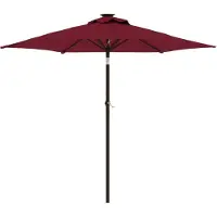 vidaXL Parasol avec mât en acier rouge vin 225x225x212 cm