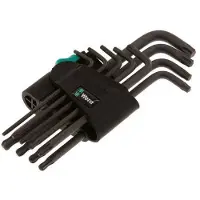 Wera 9 pièces TORX TX8 à TX40 Jeu de clés Allen longues avec tête à bille
