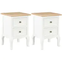 vidaXL Tables de chevet 2 pcs blanc 35x30x49 cm MDF