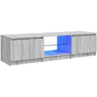 vidaXL Armoire TV avec lampes LED Gris Sonoma 140x40x36 cm