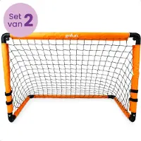 Gofun But de football set de 2 - Buts de football - Buts de football - Buts de football pour enfants - Pliable - 90 x 60 x 60 cm - Noir/Orange