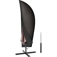 VOLCAN Housse pour Parasol Flottant - Jusqu'à 400cm - Imperméable - Oxford 420D - Avec fermeture éclair, cordon de serrage, mât et housse de rangement - Noir