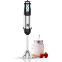 KitchenLove Mixeur plongeant - 800W - 6 vitesses + Turbo - Noir/RVS