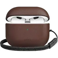 Uniq Coque en cuir véritable Terra pour Apple AirPods 3 (2021) - Toffee Brown