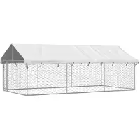vidaXL Chenil d'extérieur avec toit 400x200x150 cm