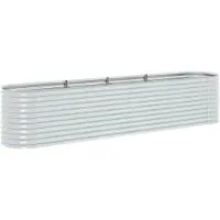 vidaXL Lit surélevé de jardin 400 x 80 x 81 cm Acier galvanisé argenté
