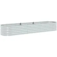 vidaXL Lit surélevé de jardin 320x80x44 cm Acier galvanisé argenté