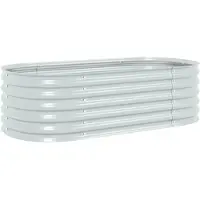 vidaXL Plateau de jardin 160x80x44 cm Acier galvanisé argenté