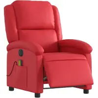 vidaXL Fauteuil de massage électrique rouge similicuir