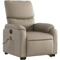 vidaXL Fauteuil de massage avec releveur électrique Cappuccino similicuir