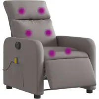 vidaXL Fauteuil de massage électrique Tissu Taupe