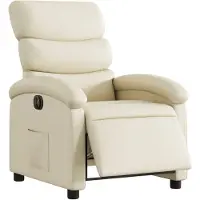 vidaXL Fauteuil relax électrique Crème similicuir