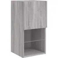 vidaXL Armoire TV avec lampes LED Gris Sonoma 30,5x30x60 cm