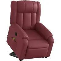 vidaXL Fauteuil de massage avec releveur électrique vin rouge similicuir