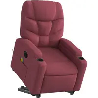 vidaXL Fauteuil de massage électrique avec releveur Tissu rouge vin