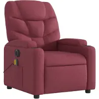 vidaXL Fauteuil de massage électrique vin rouge tissu