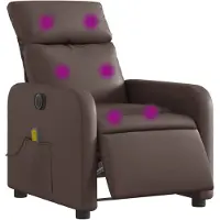 vidaXL Fauteuil de massage électrique brun similicuir