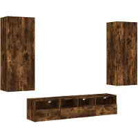 vidaXL Meuble-paroi 5 pièces chêne fumé bois composite