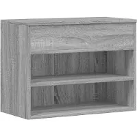 vidaXL Banc à chaussures Sonoma gris 60x30x45 cm Bois d'ingénierie