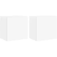 vidaXL Armoires murales TV 2 pcs. Blanc 40,5x30x40 cm Bois composite