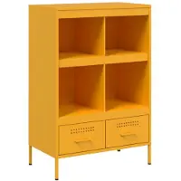 vidaXL Highboard jaune moutarde 68x39x101,5 cm Acier