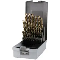 RUKO Jeu de forets hélicoïdaux DIN338 Type UNI Diamètre 1-13mm 0,5mm croissant HSS-Co 25pcs. plastique - 228215RO