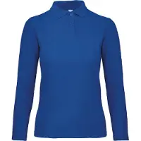 B&C PWI13 | Polo à manches longues pour femme ID.001 / 100 % piqué de coton - Couleur : bleu roi - Taille : L