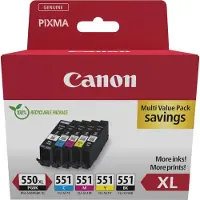 Canon Multipack 6431b009 Pgi-550xl / Cli-551 Noir-cyan-magenta-jaune (6431b009)