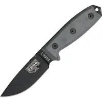ESEE Model 3 black blade, grey handle 3P-MB-B avec étui + clip et MOLLE-back