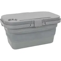 Bo Camp Bac pliable avec dessus de table, Poubelle, Gris