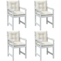 vidaXL Coussins de chaise basse 4 pcs. Melange Crème 100x50x7 cm Tissu