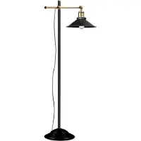 Globo Lampe de sol industrielle Lenius noir avec or