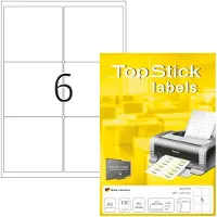 Topstick Étiquettes universelles, 99,1 x 93,1 mm, blanches autocollantes, adhésives permanentes