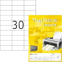 Topstick Étiquettes universelles TOP STICK, 70,0 x 29,7 mm, blanches