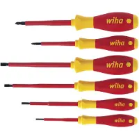 Wiha 25477 Jeu de tournevis SoftFinish - electric Fente - Pozidriv - 6 pcs