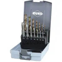 RUKO 245051RO Lot de 14 forets avec forets taraudeurs DIN 371 / 376 HSS Co 5