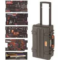 Bahco Composition Of Aviation Tools 159 Metallic Units With Wheels Argenté