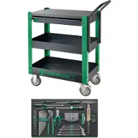 Stahlwille Tool Set + Service Trolley Tool Set 37 Pieces Vert