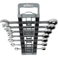 Wiha Clé mixte à cliquet annulaire 8 pièces, y compris support - 30396