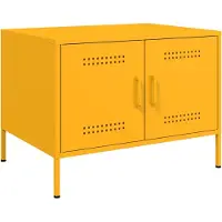 vidaXL Table basse jaune moutarde 68x50x50,5 cm Acier