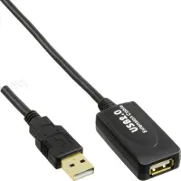 InLine 34613I Rallonge active USB 2.0, avec amplification du signal "Repeater", prise A à prise femelle A, 20m
