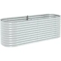 vidaXL Lit surélevé de jardin 240x80x81 cm Acier galvanisé Argenté