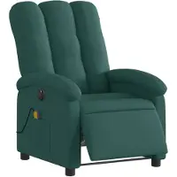 vidaXL Fauteuil de massage électrique Vert foncé Tissu