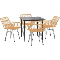 vidaXL Ensemble de jardin 5 pièces Poly rotin