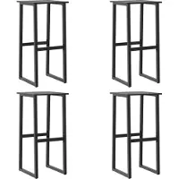 vidaXL Tabouret de bar 4 pièces noir 38x38x80 cm Acier revêtu par poudre