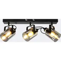 LumenXL Plafonnier avec verre gris fumé, 3 lumières - Maud