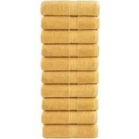 vidaXL Serviettes de toilette premium SOLUND 10 pièces Or 30 x 30 cm 600 g/m²